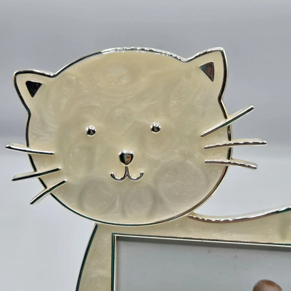 Cat Picture Frame With Rhinestone Bow 5x3.5